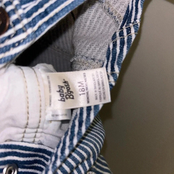 Oshkosh B'gosh Baby Boy blue  and white stripped overalls 18 months - Picture 9 of 10